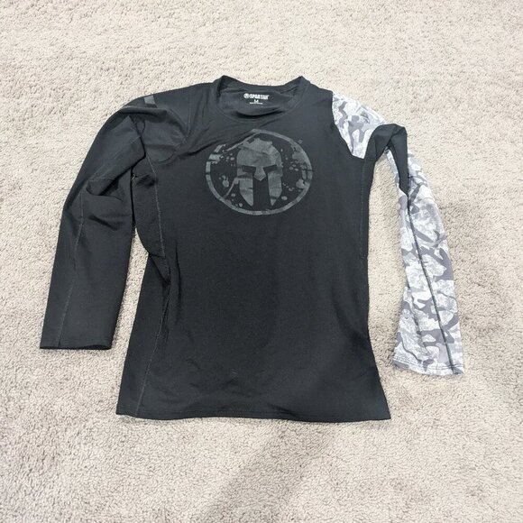 Spartan Long sleeve Athletic Black and camo Size M - Picture 1 of 8